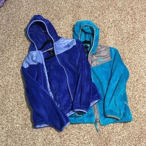 2 Northface Sweatshirts, one blue and one purple. Lightly used!